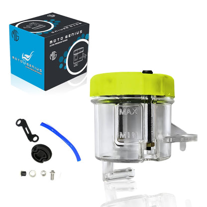 MOTO GENIUS Universal Motorcycle Front Brake Clutch Fluid Reservoir Tank | Durable Plastic Master Cylinder Oil Cup for Hydraulic Brake and Clutch Systems