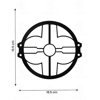 MOTO GENIUS Front Headlight Grill Guard for RE Himalayan BS3/BS4/BS6/Scram Motorbike | Durable Metal Protective Head Light Frame Protector (Flower Design)
