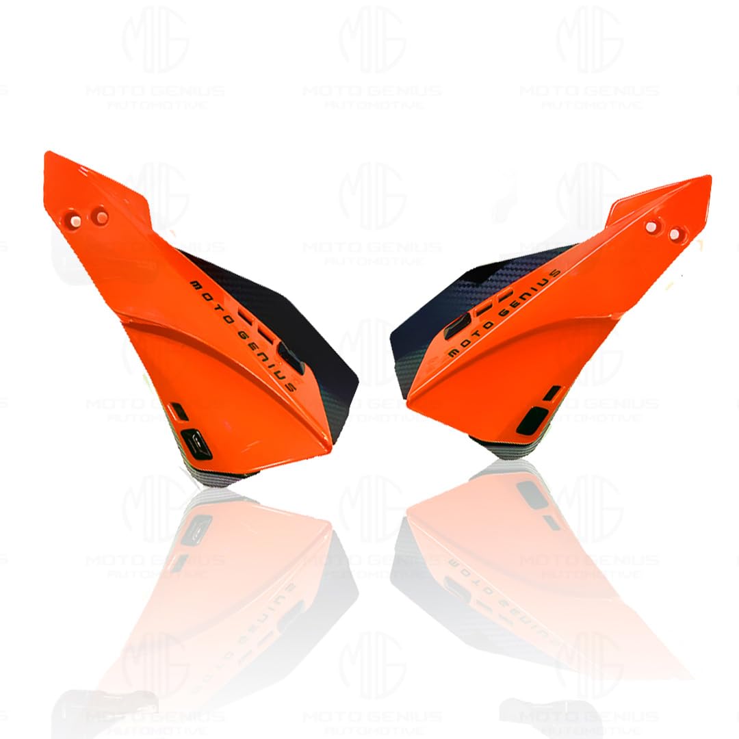 MOTO GENIUS Universal Bike Hand Guards Protectors | Wind Deflector Made for Hand Safety While Riding All Motorcycle (MTB) ()