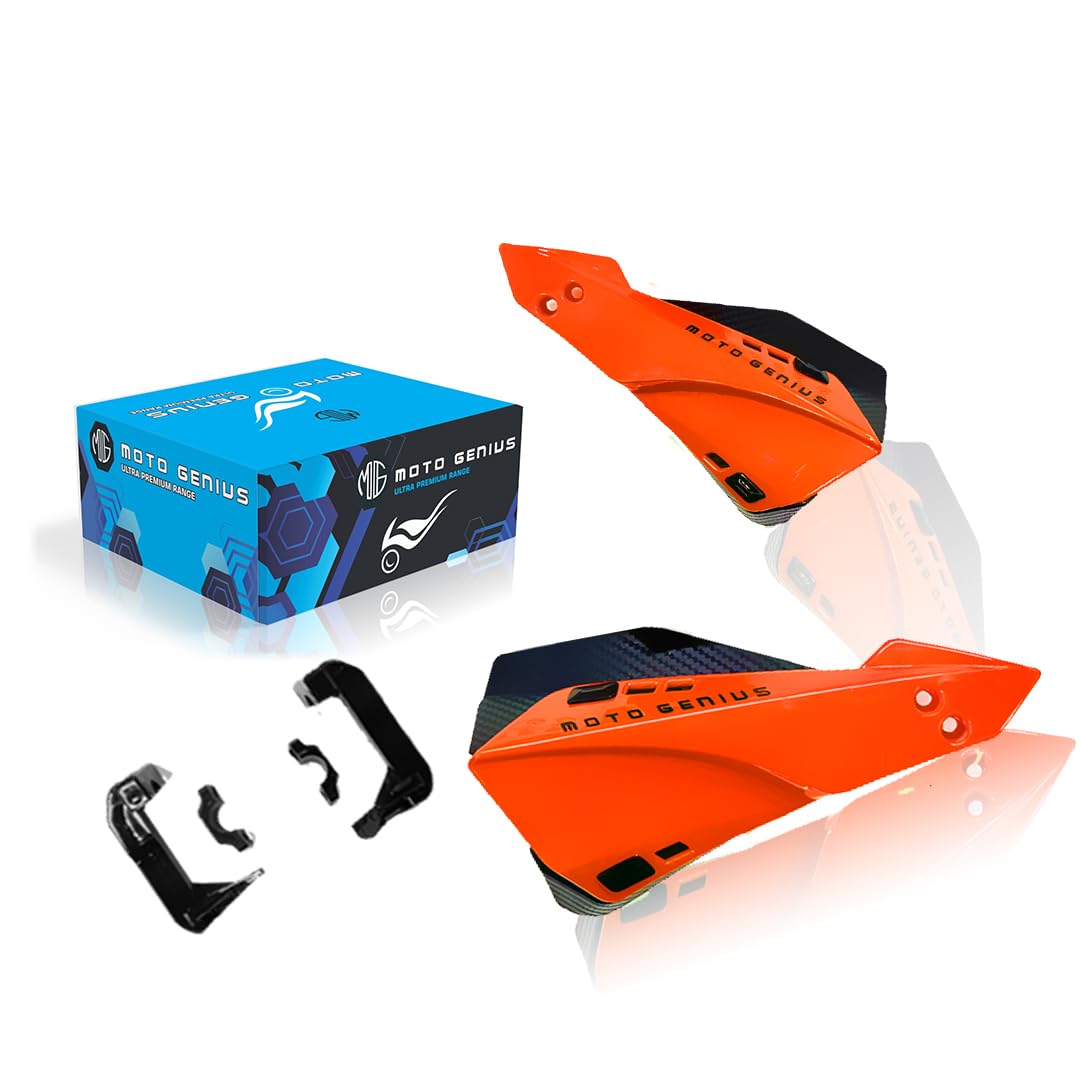 MOTO GENIUS Universal Bike Hand Guards Protectors | Wind Deflector Made for Hand Safety While Riding All Motorcycle (MTB) ()