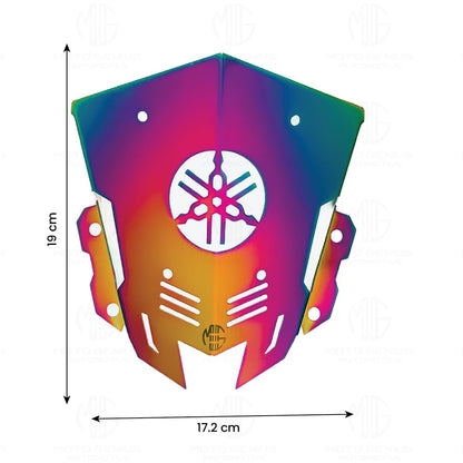 MOTO GENIUS Stainless Steel Visor Windscreen Windshield Deflector for MT 15 | Heavy Quality Flyscreen with Mount for Motorbike | Wind Sheld Protector