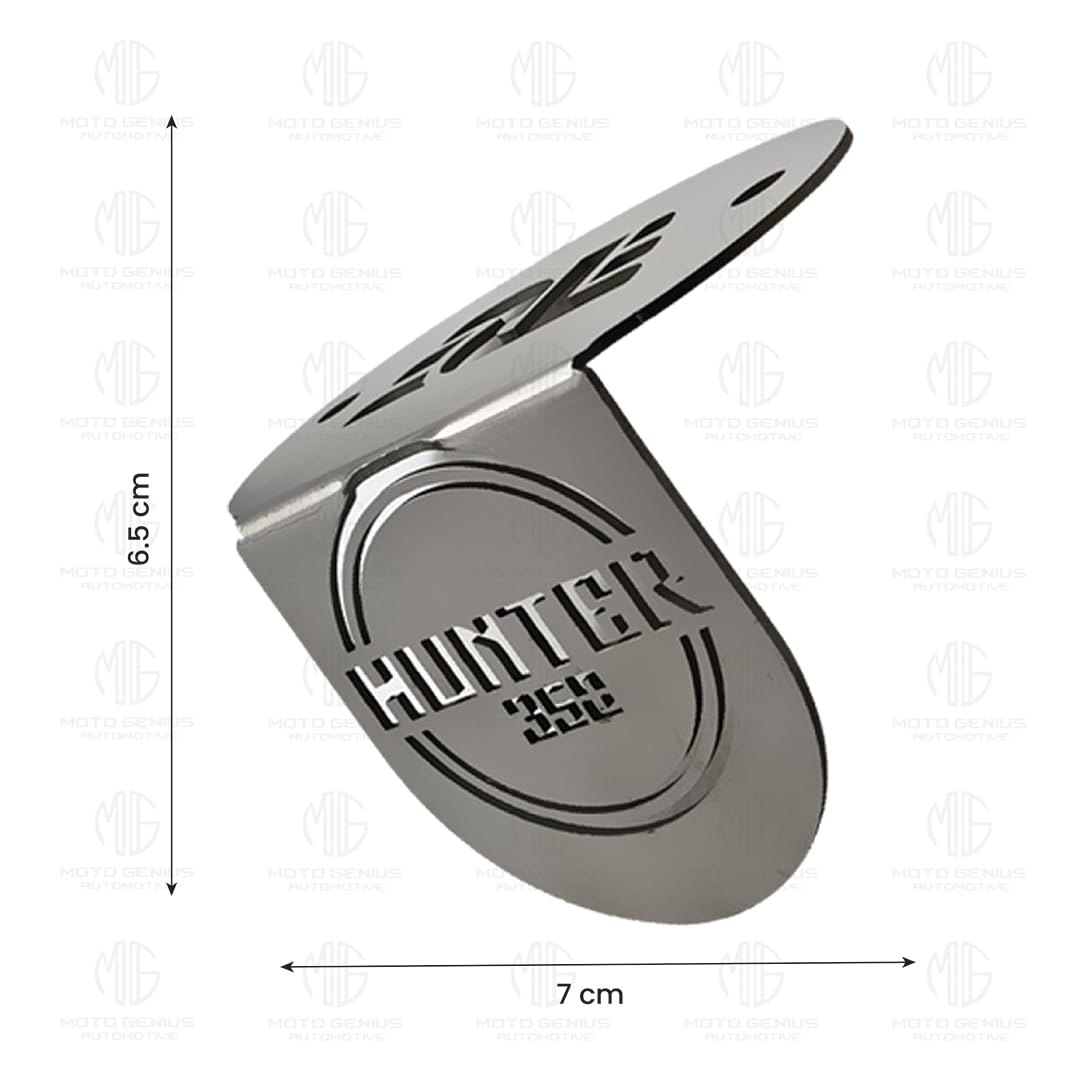 MOTO GENIUS Stainless Steel Front Disc Brake Fluid Reservoir Oil Cap Guard for Hunter 350, Durable Protector Cover ()