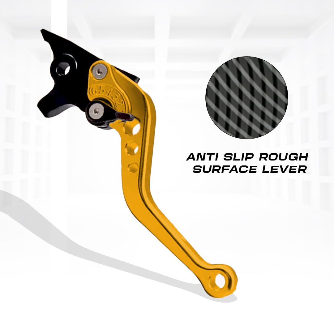 MOTO GENIUS Heavy Duty 6-Position Adjustable Clutch and Brake Lever Set for RE Bullet 350 | CNC Aluminum | Motorbike Hand Levers | Easy Install