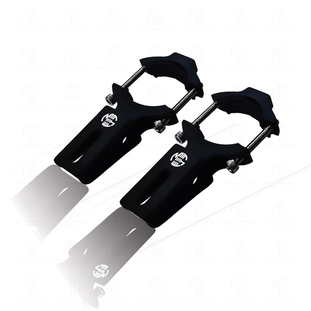 MOTO GENIUS 60MM Universal Fog Light Clamp for All Bikes | Durable Handlebar Mounting Solution (Pack of 2)