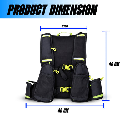 Hydration Backpack with 2L BPA-Free Bladder, Ultra-Lightweight No-Bounce Fit, Multi-Compartment Storage, Reflective Safety Strips, Ideal for Hiking, Cycling, Running, Camping & Outdoor Sports