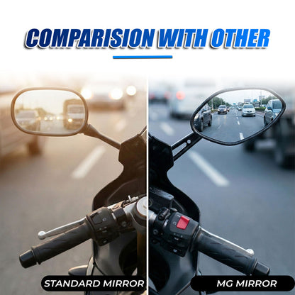 Aluminum Alloy Motorcycle Mirrors with Blue Light Anti-Glare Lenses, 360° Adjustable HD Rearview Mirrors, Wide-Angle Field of Vision, Durable & Drop-Resistant (1 Pair)