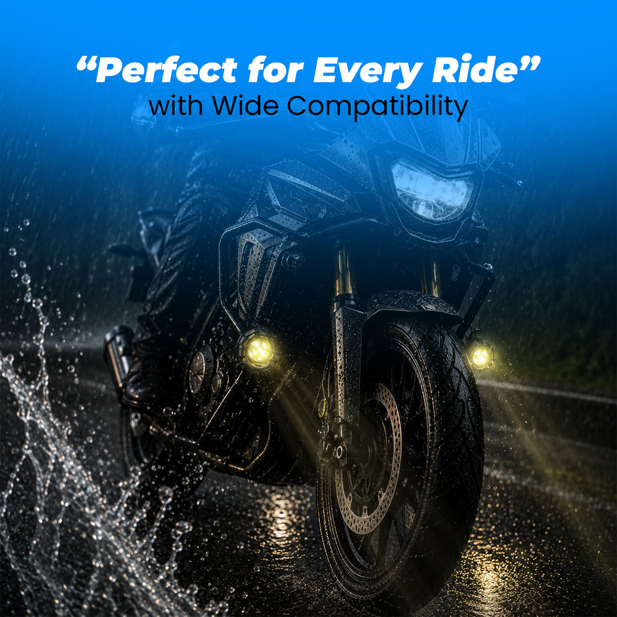 MOTO GENIUS 30W Y Shape Fog Light 12-80V Waterproof LED Auxiliary Light with Multiple Modes & Devil Eye Effect