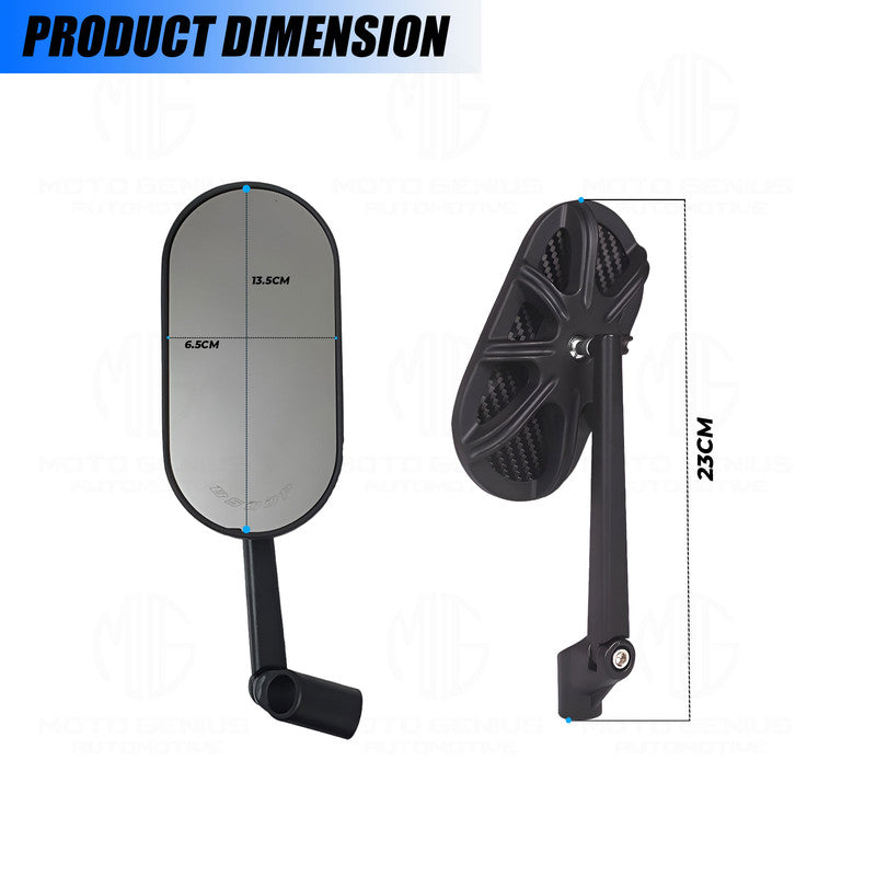 Motorcycle Rearview Mirrors Left & Right with Wrench, Durable Aluminum Alloy Side Mirrors, Adjustable Universal Fit, New