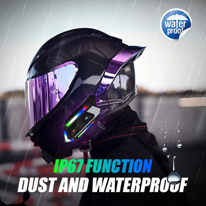 JYD-C10 Helmet Bluetooth V5.4 + EDR Headset – Motorcycle Intercom, Hands-Free Calls, Music, GPS Navigation, Rider-to-Rider Communication