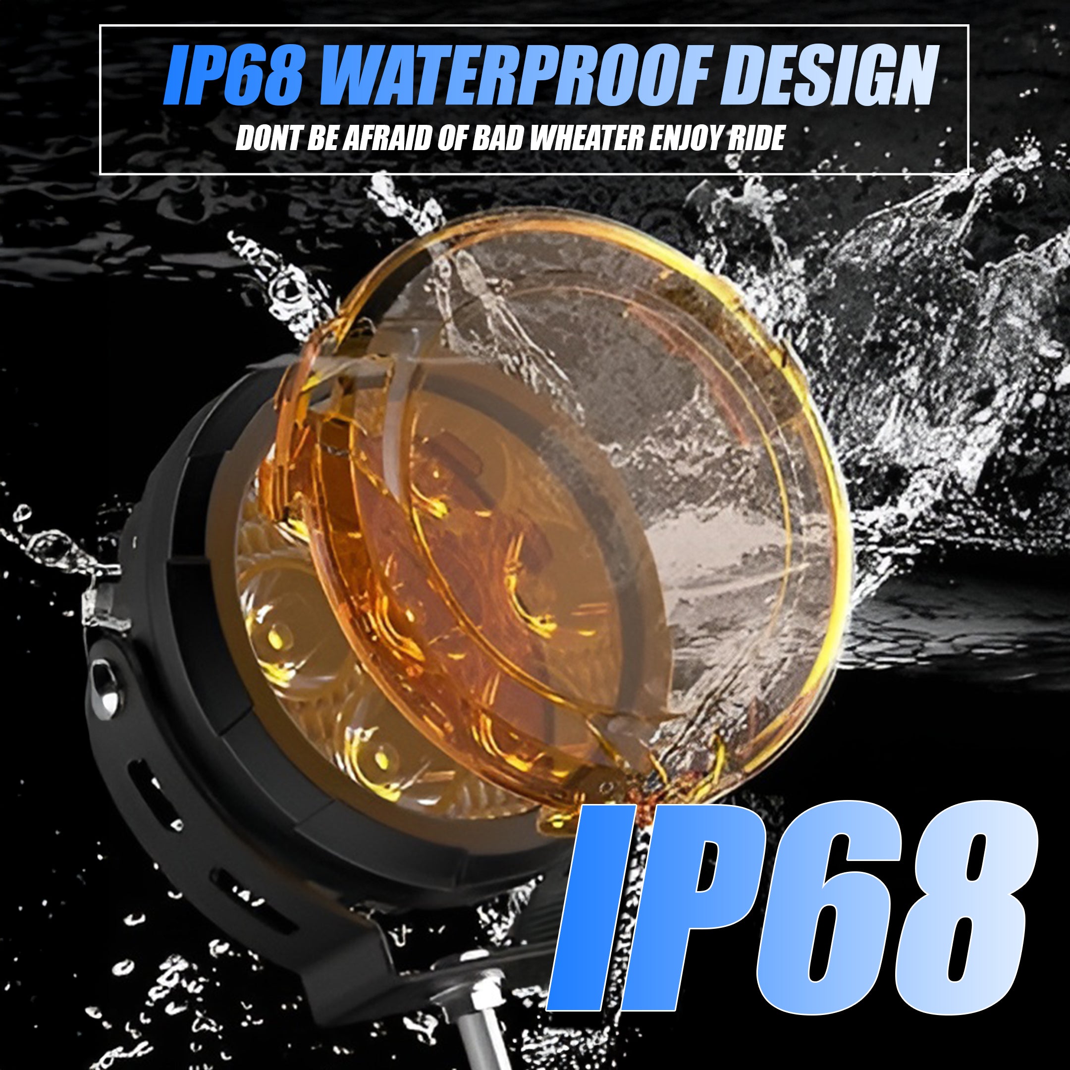 VK 750 WITH HARNESS 7 LED AUXILIARY Fog Light 60W piece Motorcycle & Car Light | With Switch & Wire Harness | Universal Fit | High Brightness | Waterproof (Pack of 2) (MGF3)