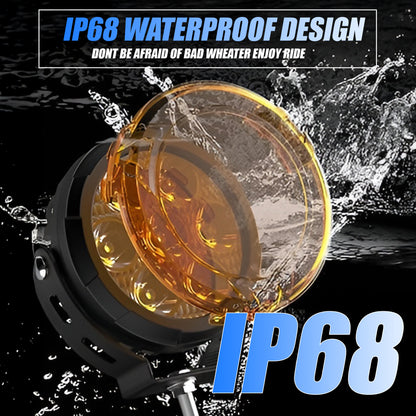 VK 750 WITH HARNESS 7 LED AUXILIARY Fog Light 60W piece Motorcycle & Car Light | With Switch & Wire Harness | Universal Fit | High Brightness | Waterproof (Pack of 2) (MGF3)