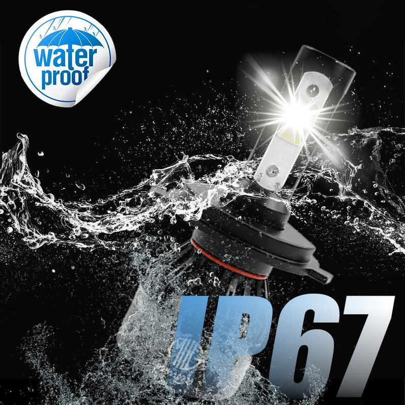 H4 LED Headlight Bulb Hi/Lo Beam 60W (30W+30W) 6000LM, 6500K Cool White, High Brightness with Cooling Fan, Plug & Play for Cars, Bikes & SUVs