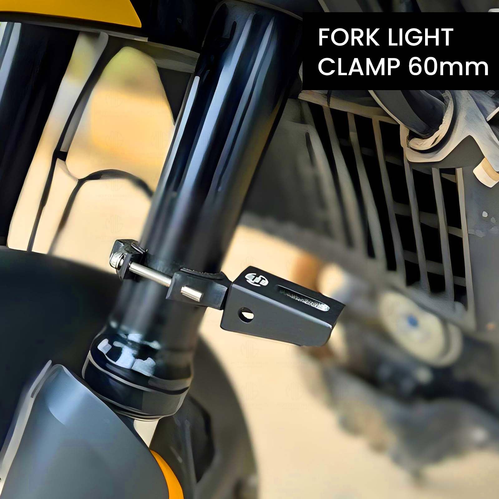 60MM Universal Fog Light Clamp for All Bikes | Durable Handlebar Mounting Solution (Pack of 2)-Black - Moto Genius