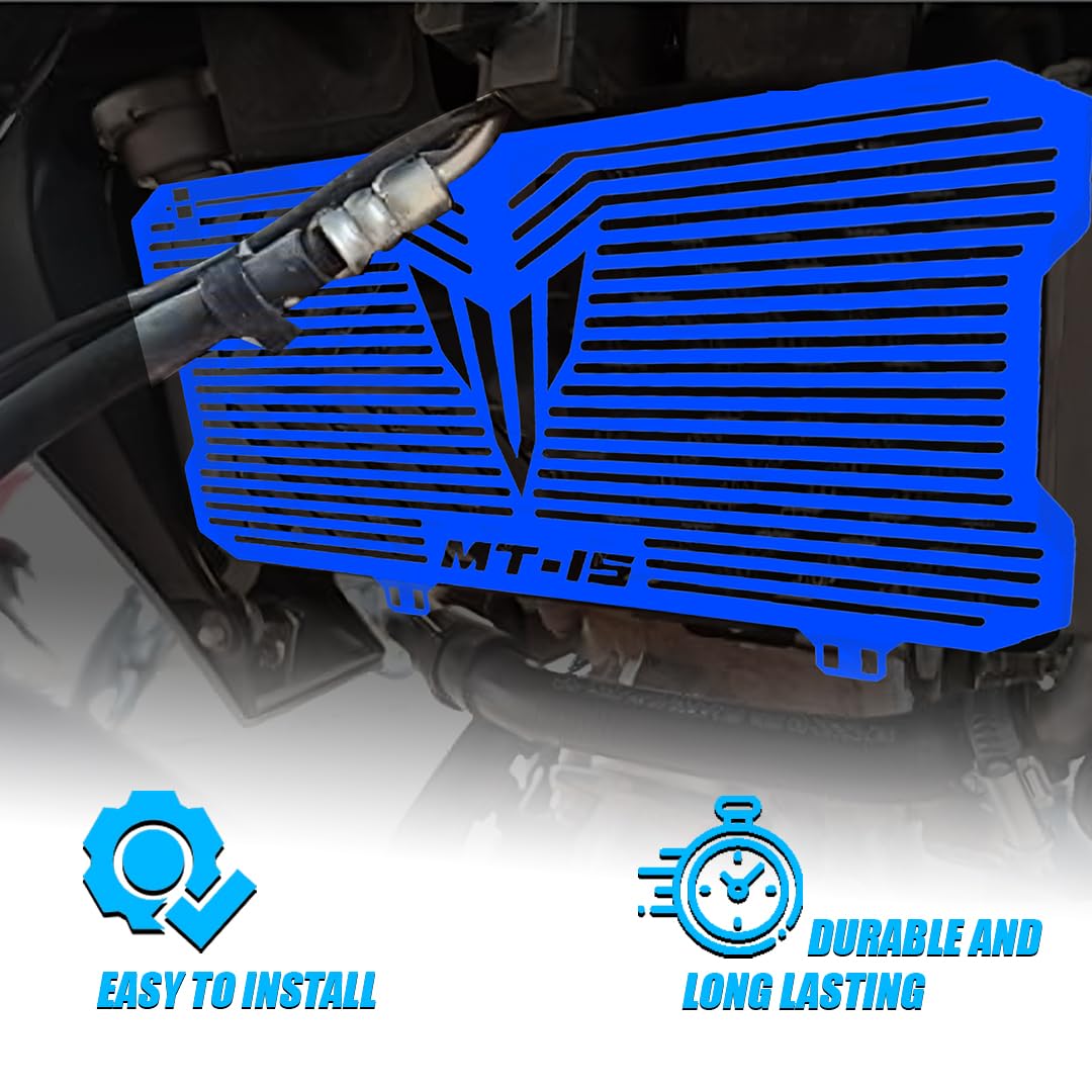 MOTO GENIUS Radiator Guard for MT15 | Heavy-Duty Stainless Steel Radiator Protector | Essential Motorcycle Accessory for Engine Cooling Protection ()