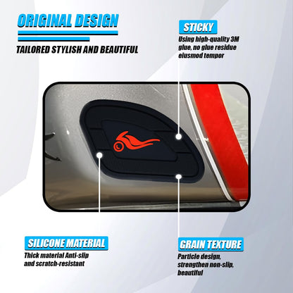 Silicone Tank Pads for Universal Motorbike | Anti-Slip & Scratch-Resistant Fuel Tank Protection | Premium Durable Design | Easy Installation | Pack of 2