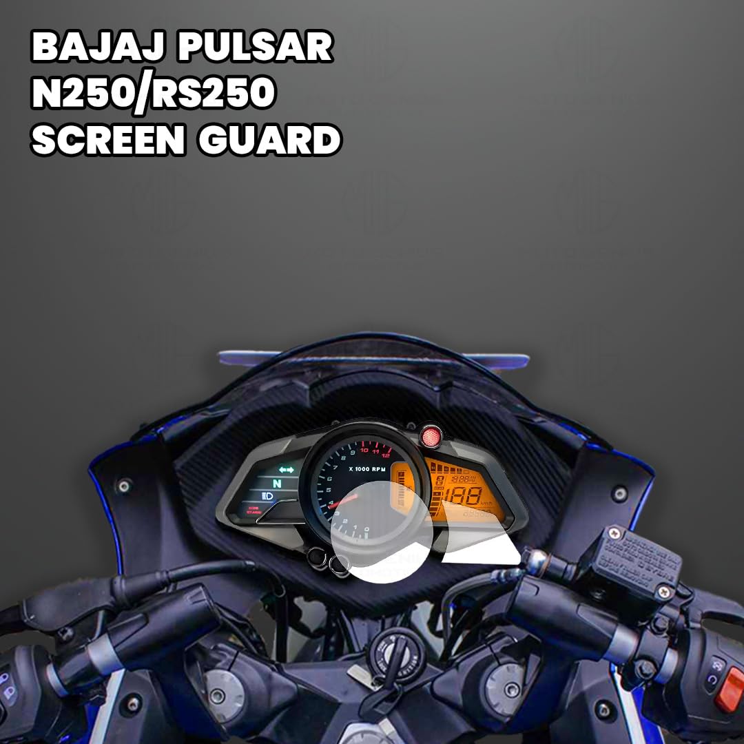 MOTO GENIUS Screen Guard for Pulsar RS200 Speedometer | Anti-Scratch and Dust Protection, Clear Tempered Glass Protector