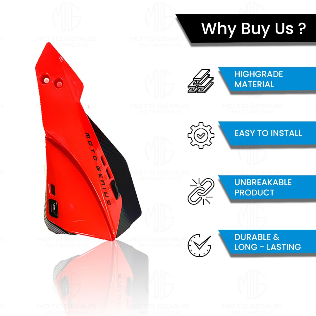 MOTO GENIUS Universal Bike Hand Guards Protectors | Wind Deflector Made for Hand Safety While Riding All Motorcycle (MTB) ()