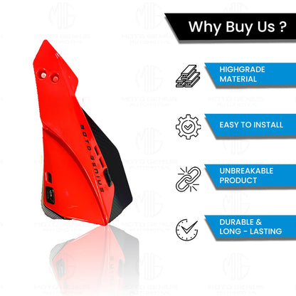 MOTO GENIUS Universal Bike Hand Guards Protectors | Wind Deflector Made for Hand Safety While Riding All Motorcycle (MTB) ()