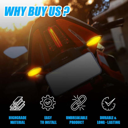 MOTO GENIUS KTM Waterproof Flexible Unbreakable Premium Silicone Rubber LED Indicator Light | High Brightness Universal Fit for All Bikes (4 Pieces)