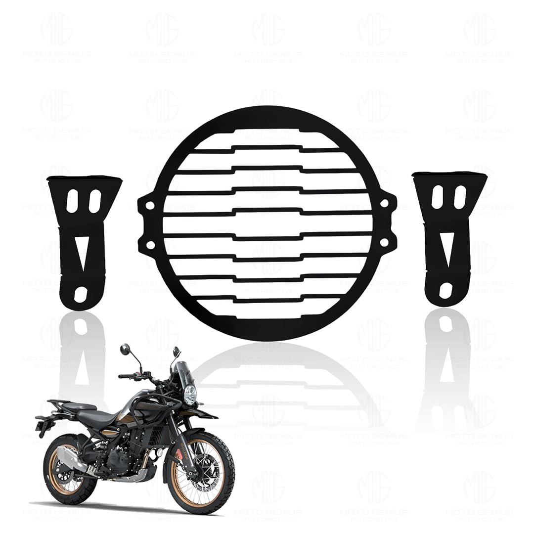 MOTO GENIUS Front Headlight Grill Guard for RE Himalayan 450 Motorbike | Durable Metal Protective Head Light Frame Protector