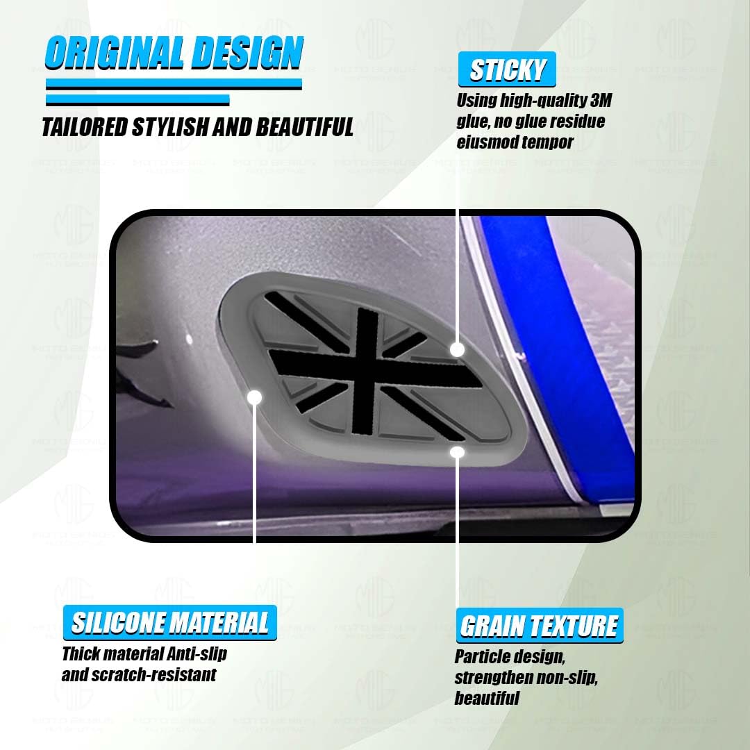 MOTO GENIUS Universal Anti Slip Silicone Tank Pad | Waterproof Motorcycle Sticker for Enhanced Grip and Protection on All Bikes ()