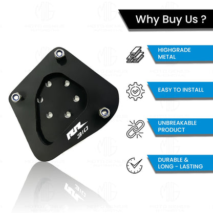 MOTO GENIUS Side Stand Extender for RR310 Motorbike | Heavy Duty Parking Support and Stability Enhancer