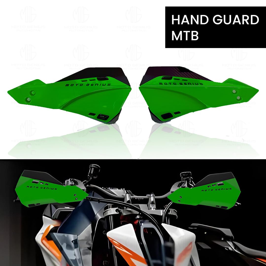 MOTO GENIUS Universal Bike Hand Guards Protectors | Wind Deflector Made for Hand Safety While Riding All Motorcycle (MTB) ()