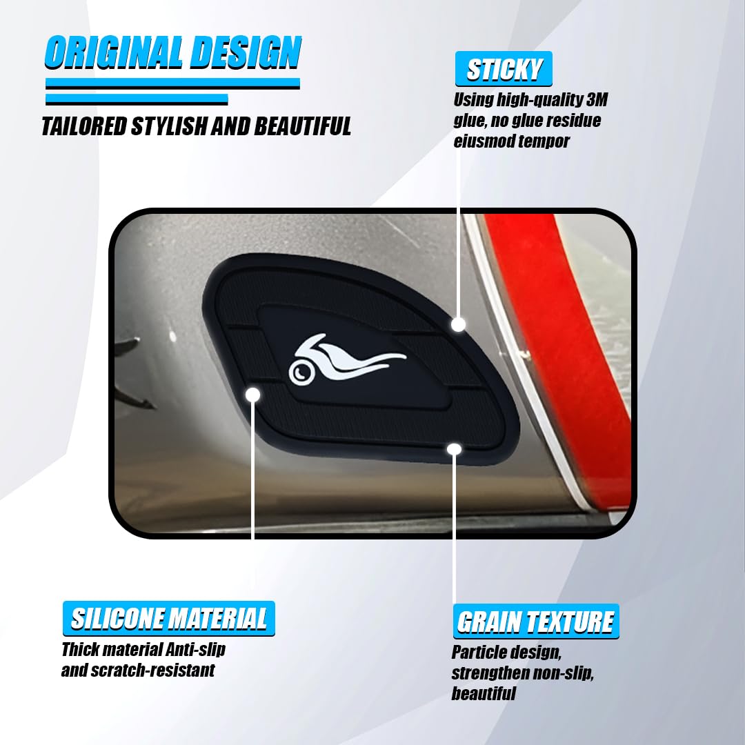 Silicone Tank Pads for Universal Motorbike | Anti-Slip & Scratch-Resistant Fuel Tank Protection | Premium Durable Design | Easy Installation | Pack of 2