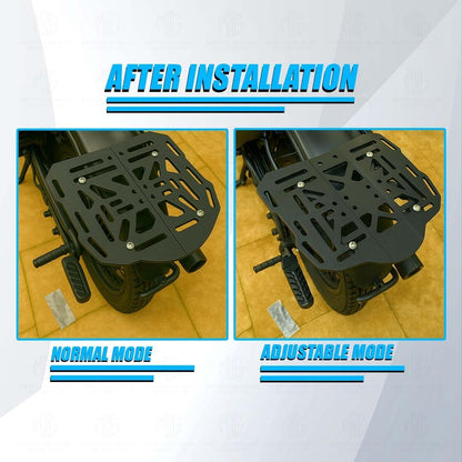 MOTO GENIUS Universal Bike Luggage Rack Top Base Plate | Adjustable Heavy-Duty Metal Mount | Fits All Motorcycles & Scooters | Easy Installation | Rear Carrier for Top Box & Bags