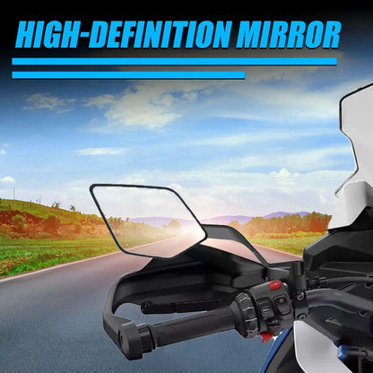 MOTO GENIUS Stealth Max Motorcycle Bar End Side Mirrors, Universal Aluminium Alloy, Compatible with Most Bikes