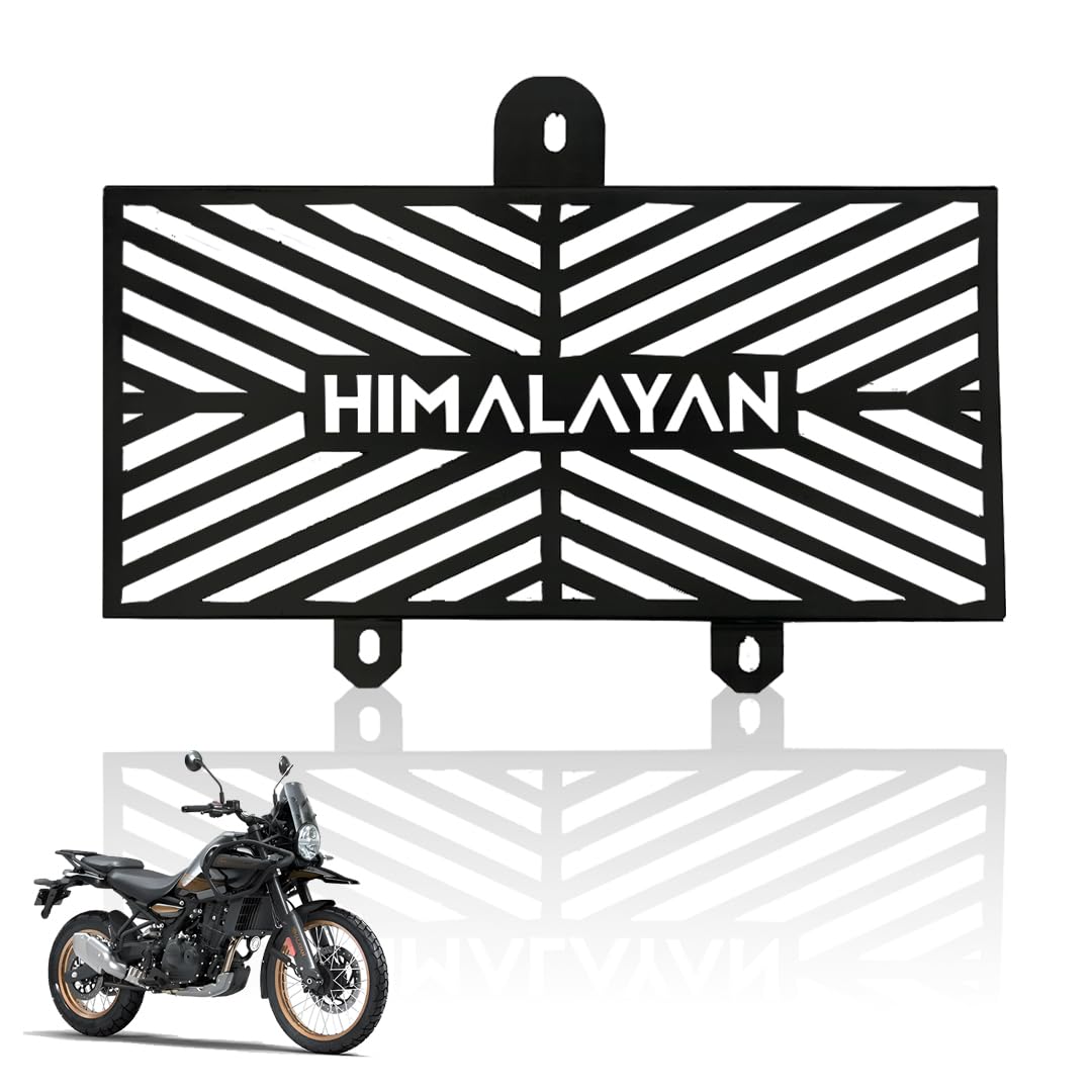 MOTO GENIUS Radiator Guard for Himalayan 450 | Durable Metal Protector | Essential Accessory for Motorcycle Radiator Protection (Flag Design)