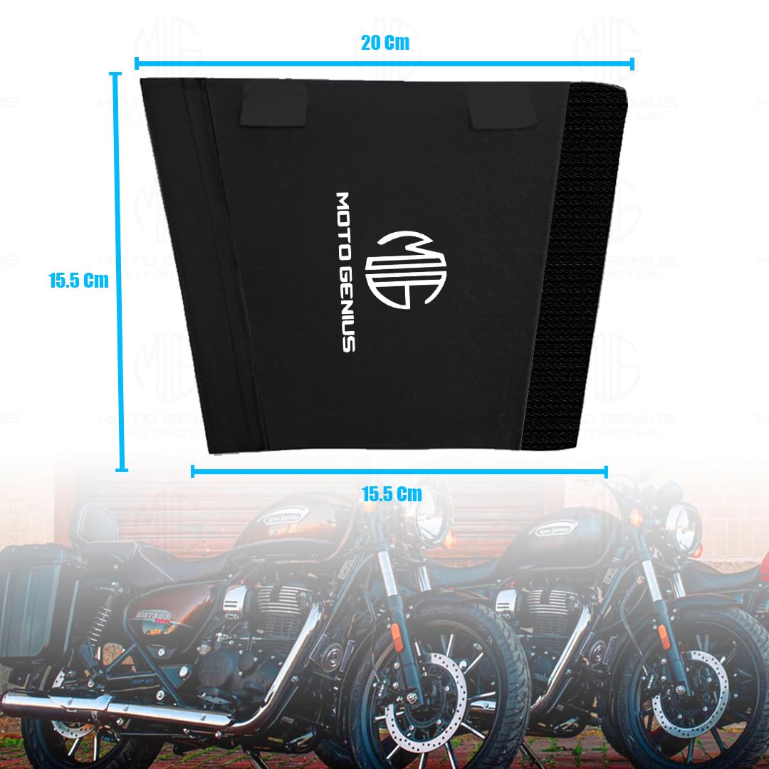 MOTO GENIUS Universal Motorcycle Front Fork Seal Covers | Black Waterproof Fabric, Dust & Dirt Protection for Fork Seals