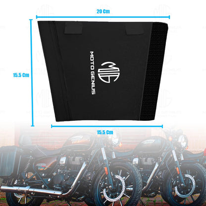 MOTO GENIUS Universal Motorcycle Front Fork Seal Covers | Black Waterproof Fabric, Dust & Dirt Protection for Fork Seals