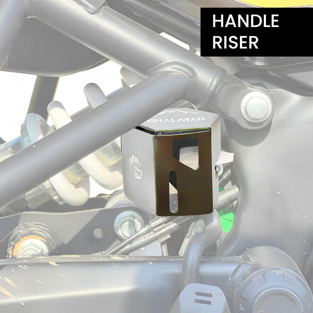 MOTO GENIUS Stainless Steel Rear Brake Oil Reservoir Guard for RE Himalayan 450 | Durable Protection ()