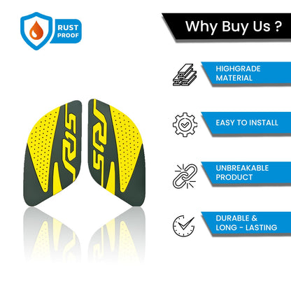 MOTO GENIUS Silicone Tank Pads for R15 V4 | Premium Tank Protection Pads |Anti-Slip and Scratch-Resistant Design |Stylish and Durable (Pack of 2) (+)