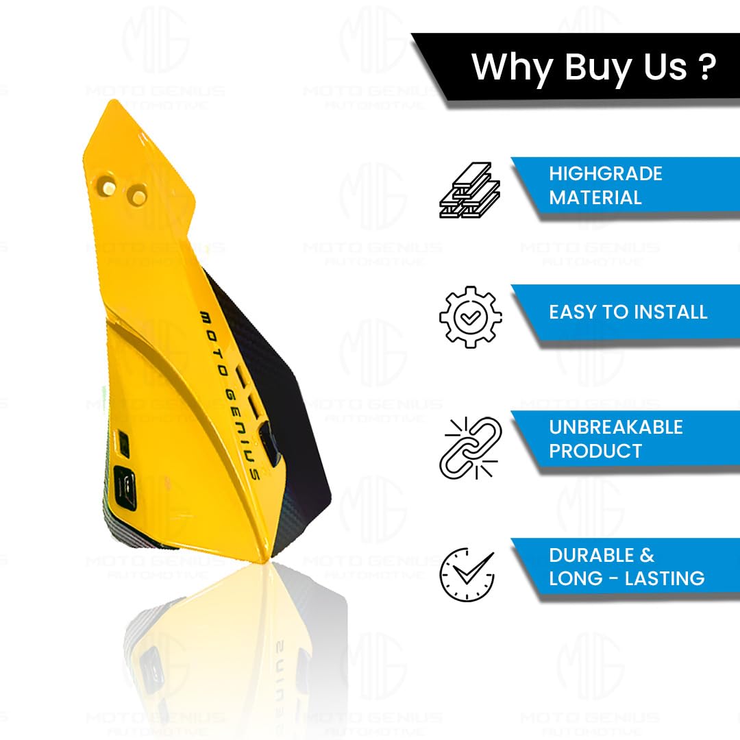 MOTO GENIUS Universal Bike Hand Guards Protectors | Wind Deflector Made for Hand Safety While Riding All Motorcycle (MTB) ()