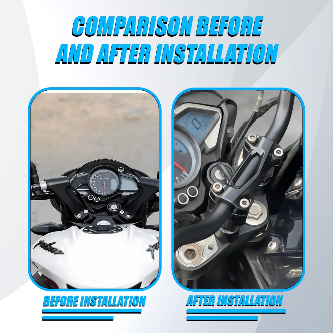 MOTO GENIUS Handle bar Conversion Kit for Pulsar NS160 (BS4,BS6), NS125 2021-22 Model | Handlebar Height Enhanced Comfort and Control