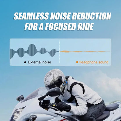 MOTO GENIUS JYD-C68 Bluetooth Helmet Headset for Motorcycle Riders | Wireless Hands-Free Music & Call System, Noise Reduction Mic, Waterproof IPX56, 25H Battery, RGB Light