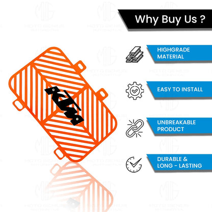 MOTO GENIUS Radiator Guard for KTM Duke and RC All Model | Durable Metal Protector | Essential Accessory for Motorcycle Radiator Protection | Compatible with RC & Duke 125 200 250 390 ()