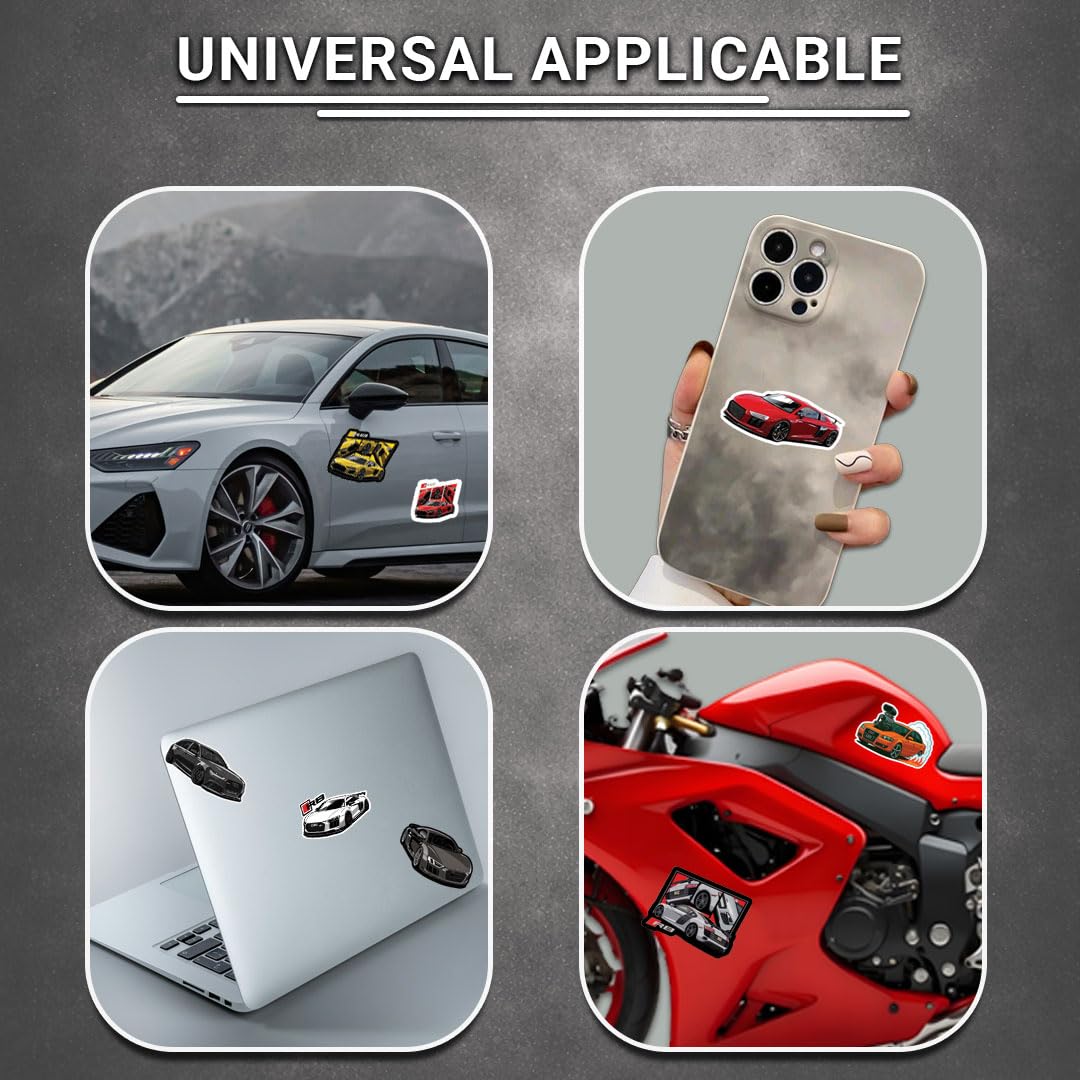 3D Vinyl Car Sticker for Exterior, Waterproof & Fade-Proof Self Adhesive Car Decal for Rear Glass, Bumper, Windshield & Car Styling Accessories (9 PC) (Car8-9PC)