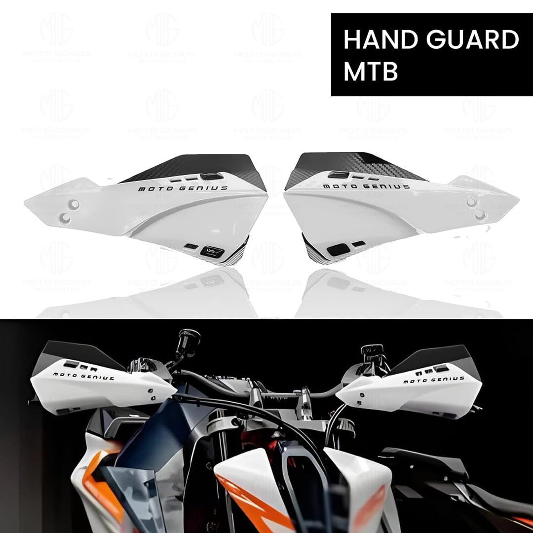 MOTO GENIUS Universal Bike Hand Guards Protectors | Wind Deflector Made for Hand Safety While Riding All Motorcycle (MTB) ()
