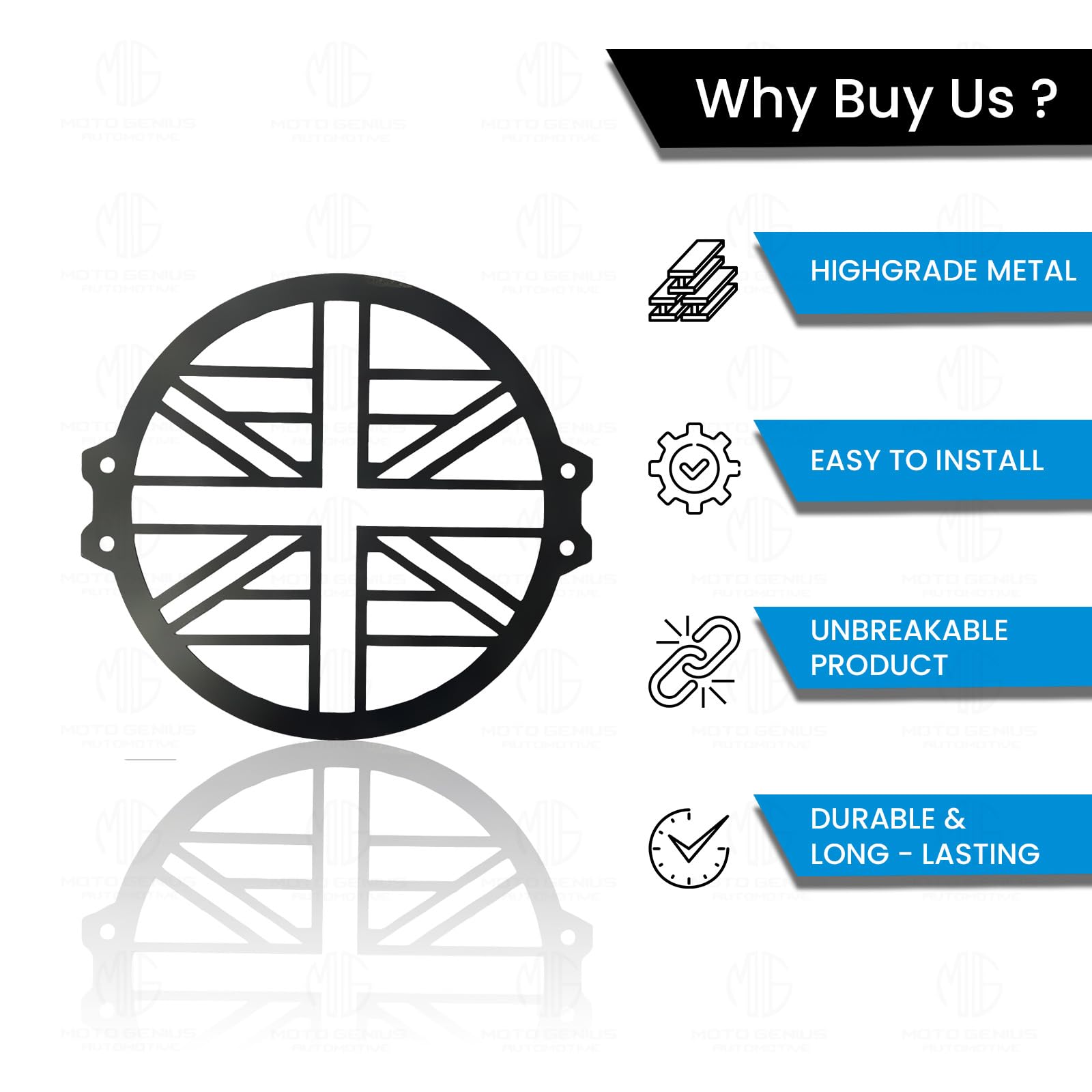 MOTO GENIUS Front Headlight Grill Guard for RE Himalayan 450 Motorbike | Durable Metal Protective Head Light Frame Protector