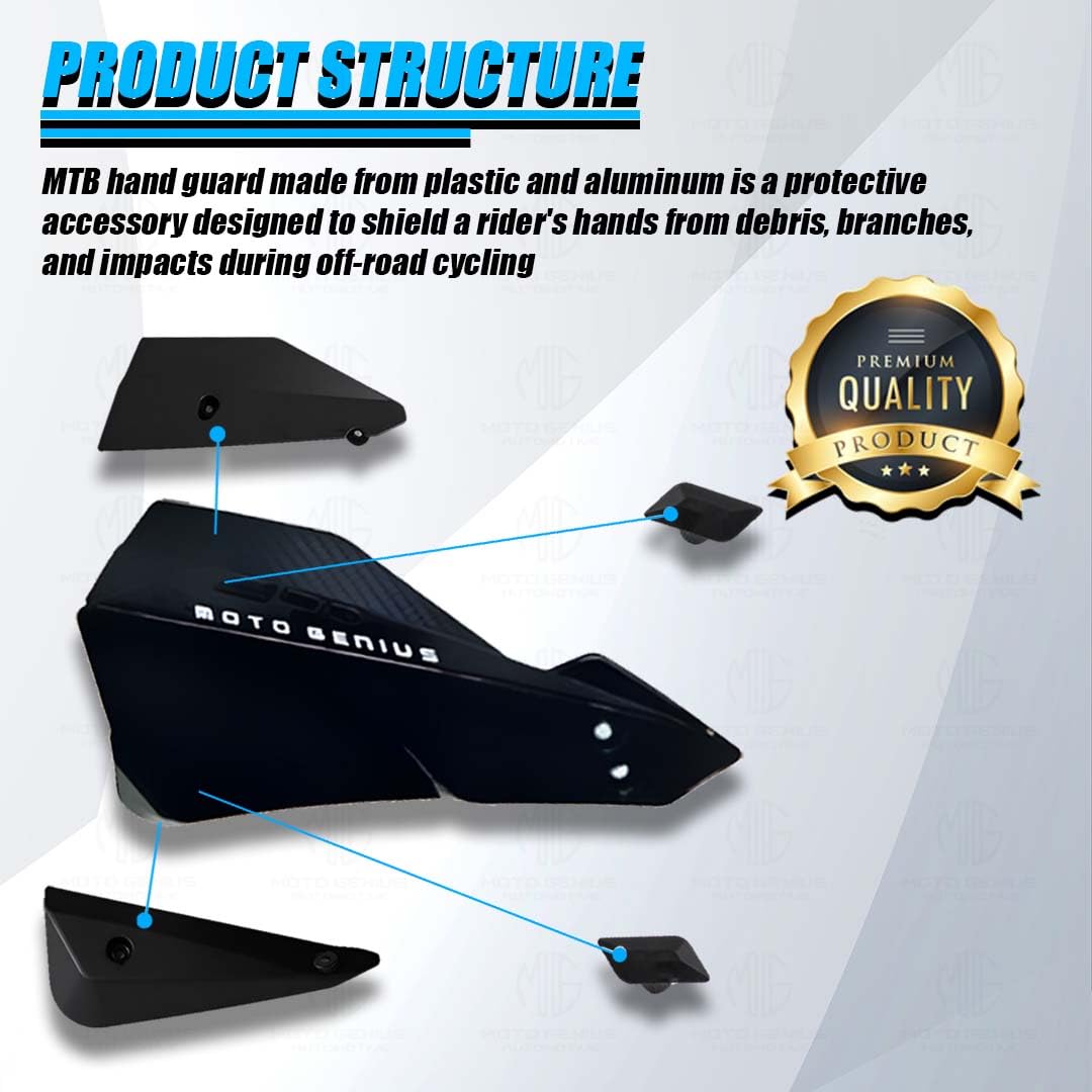 MOTO GENIUS Universal Bicycle Handguards | Premium Protection for All Bike Models, Perfect for Mountain, Road, and Commuter Bikes ()