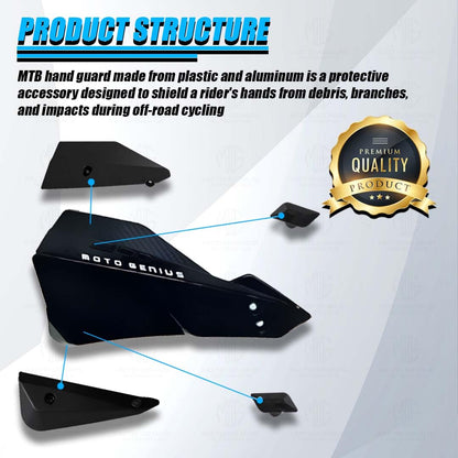 MOTO GENIUS Universal Bicycle Handguards | Premium Protection for All Bike Models, Perfect for Mountain, Road, and Commuter Bikes ()