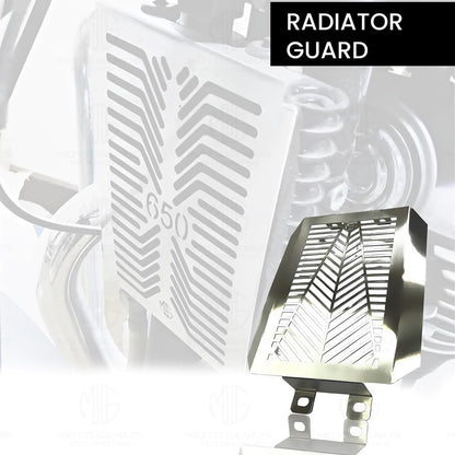 MOTO GENIUS Radiator Guard for RE Super Meteor 650 | Durable Stainless Steel Protector |Essential Accessory for Motorcycle Radiator Protection (Honeycomb Design)