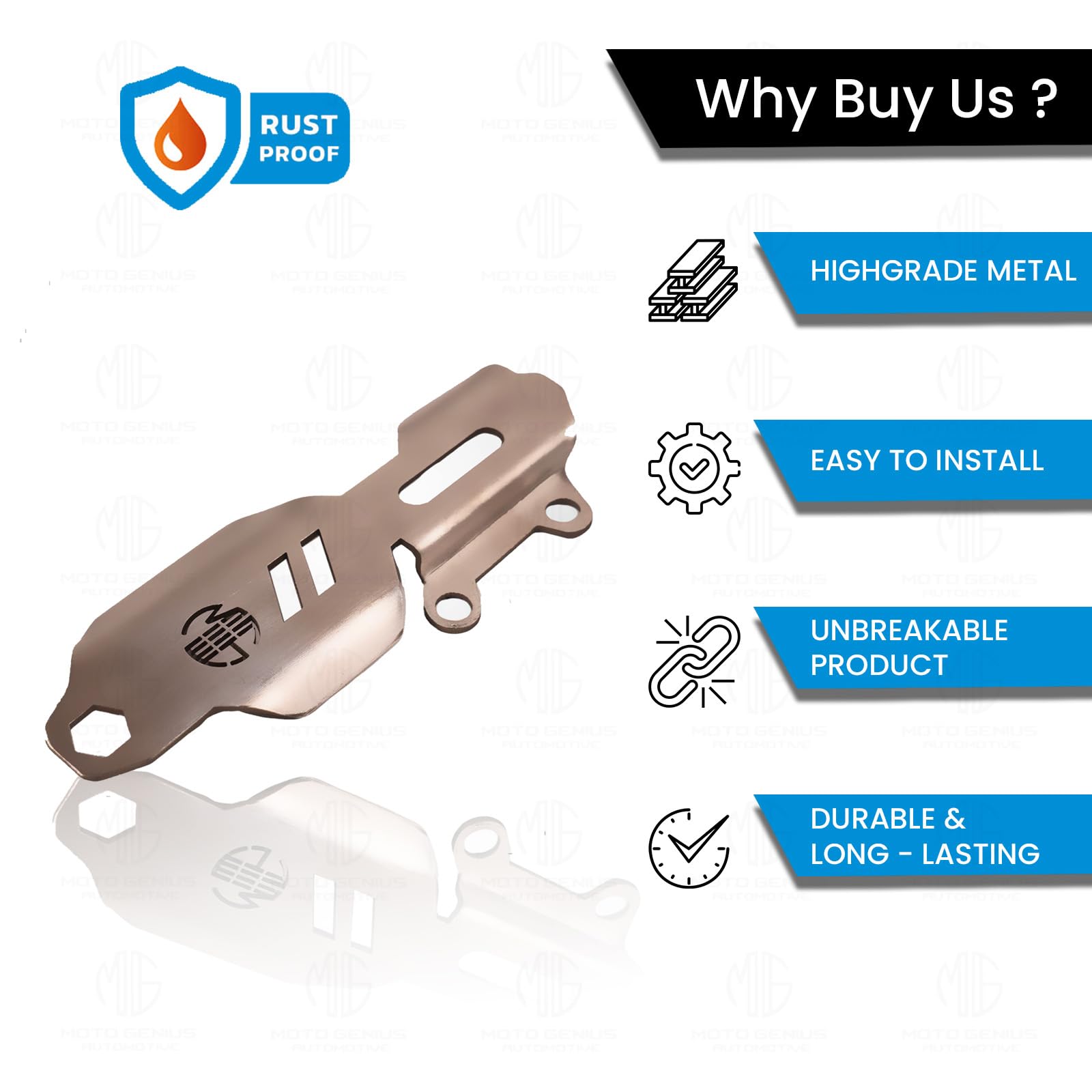 MOTO GENIUS Stainless Steel Master Cylinder Guard for RE Himalayan BS3/BS4/BS6/Scram Motorbike | Impact-Resistant Protection for Motorcycle Brake Systems