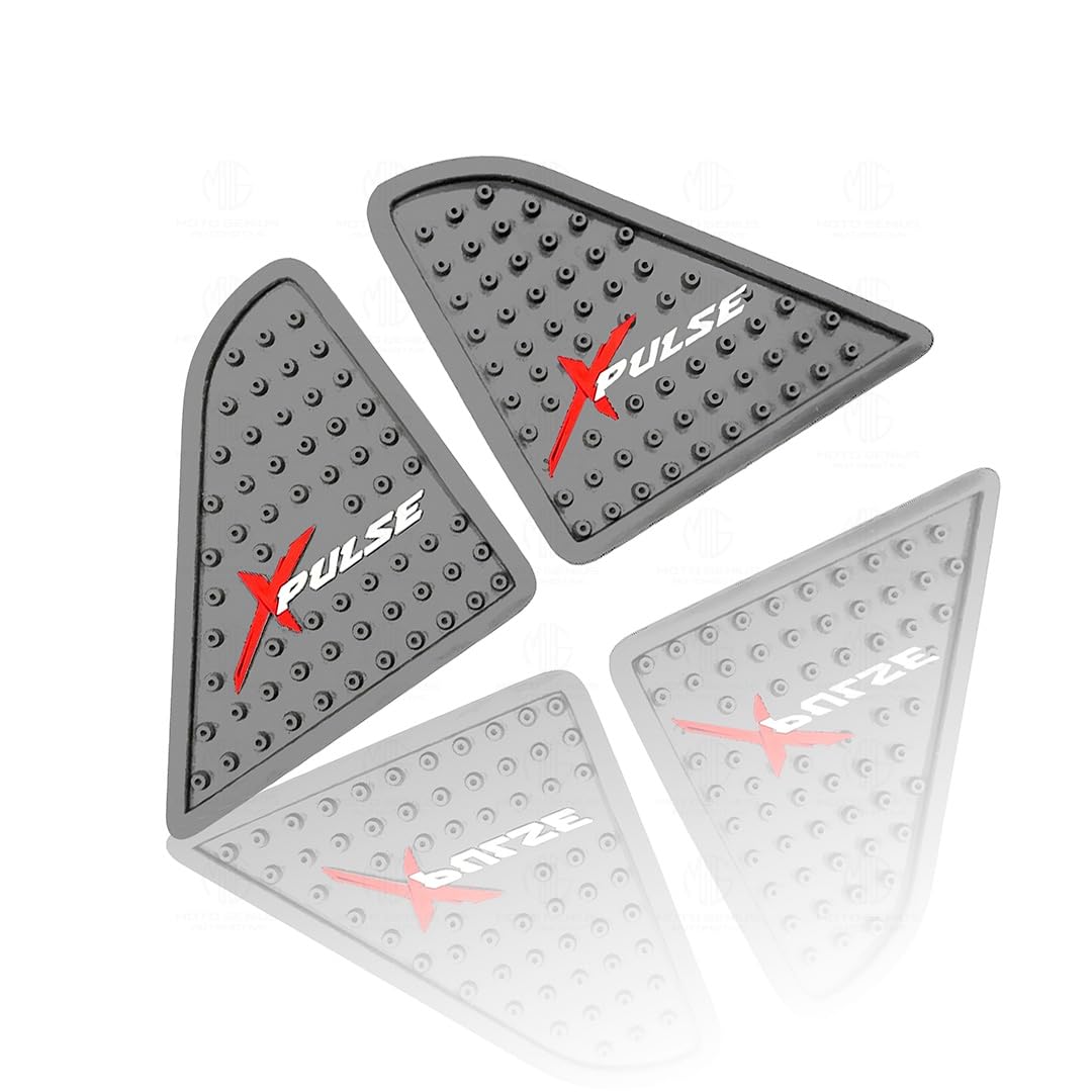 MOTO GENIUS Silicone Tank Pads for Xpulse Motorbikes | Premium Tank Protection Pads | Anti-Slip and Scratch-Resistant Design | Stylish and Durable (Pack of 2)