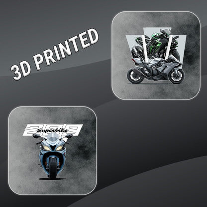 Racing Bike 3D Vinyl Stickers | Waterproof, Fade-Proof, Self-Adhesive Decals for Helmet, Bike, Car, Laptop & Mobile | Sports Bike Graphic Sticker (10 PC)