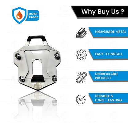 MOTO GENIUS Stainless Steel Side Stand Extender for RE Himalayan BS3/BS4/BS6/Scram Motorbike | Heavy Duty Parking Support & Stability Enhancer (Black)