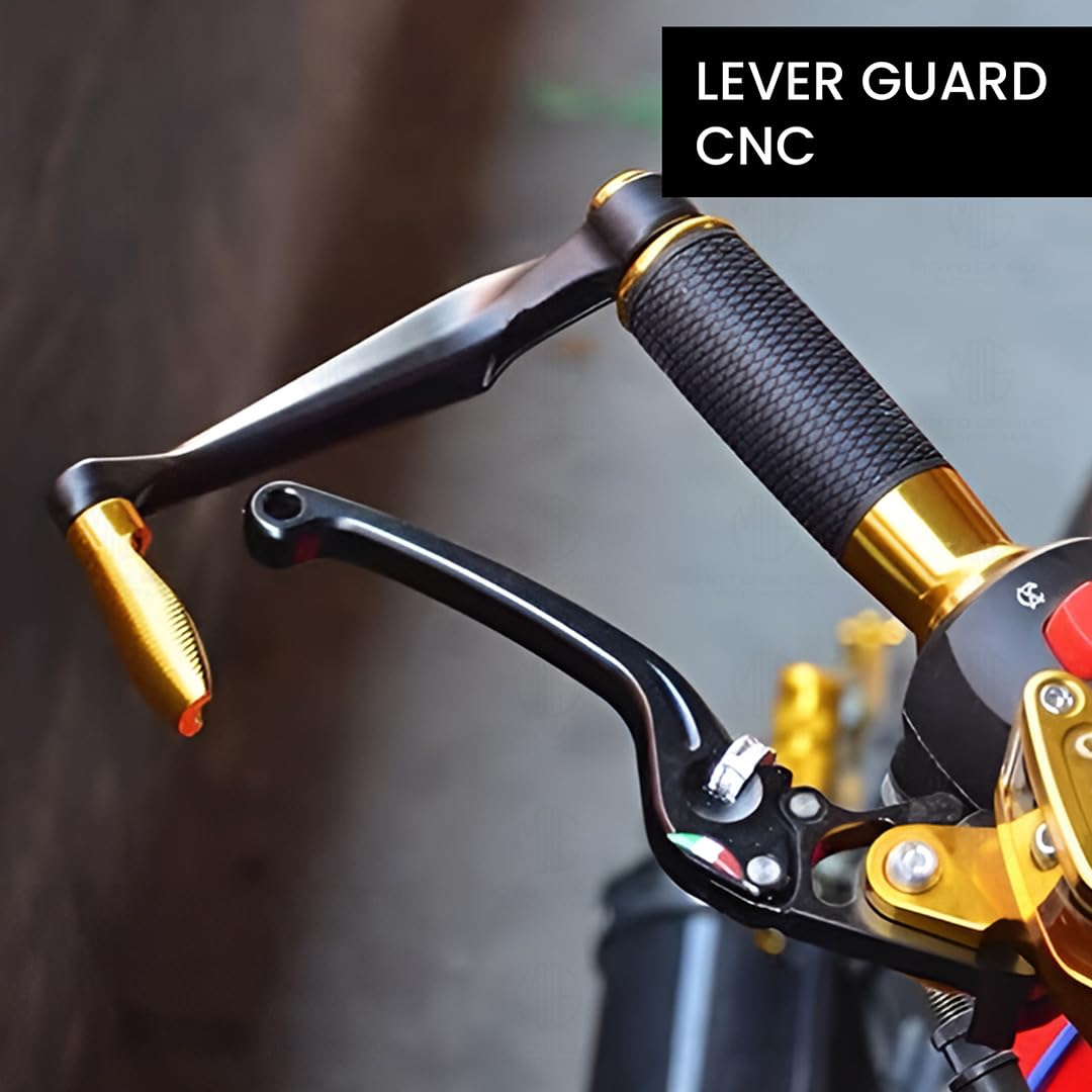 MOTO GENIUS Universal CNC Handlebar Brake Clutch Lever Protector Guard for Motorcycles & Bikes | Durable and Stylish ()